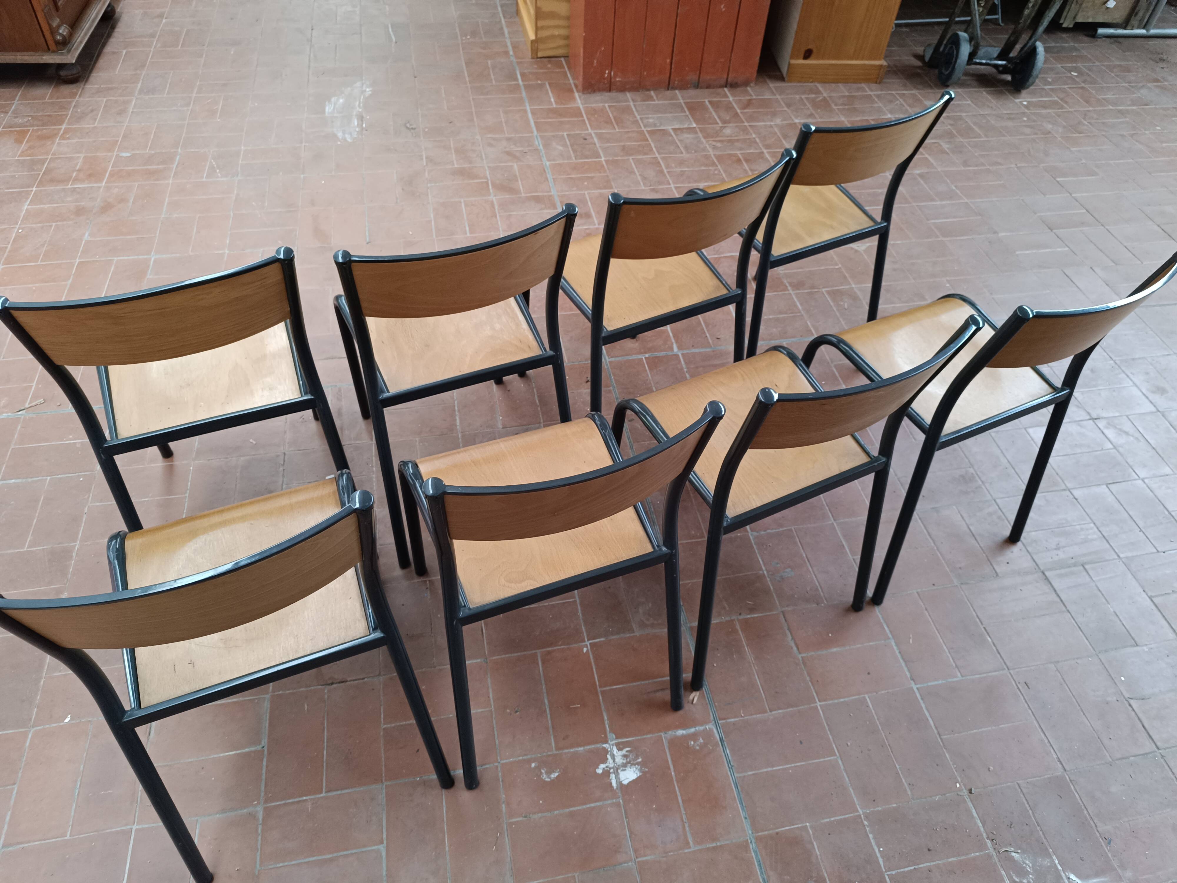 8 school chairs