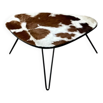Cowhide coffee table
