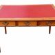 Bureau plat style Louis XVI réversible 6 tiroirs cuir rouge