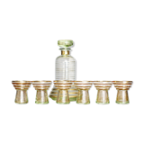 Carafe and its 6 gatsby style glasses
