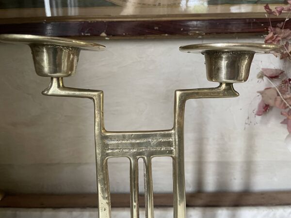 Chandelier Art déco en laiton massif