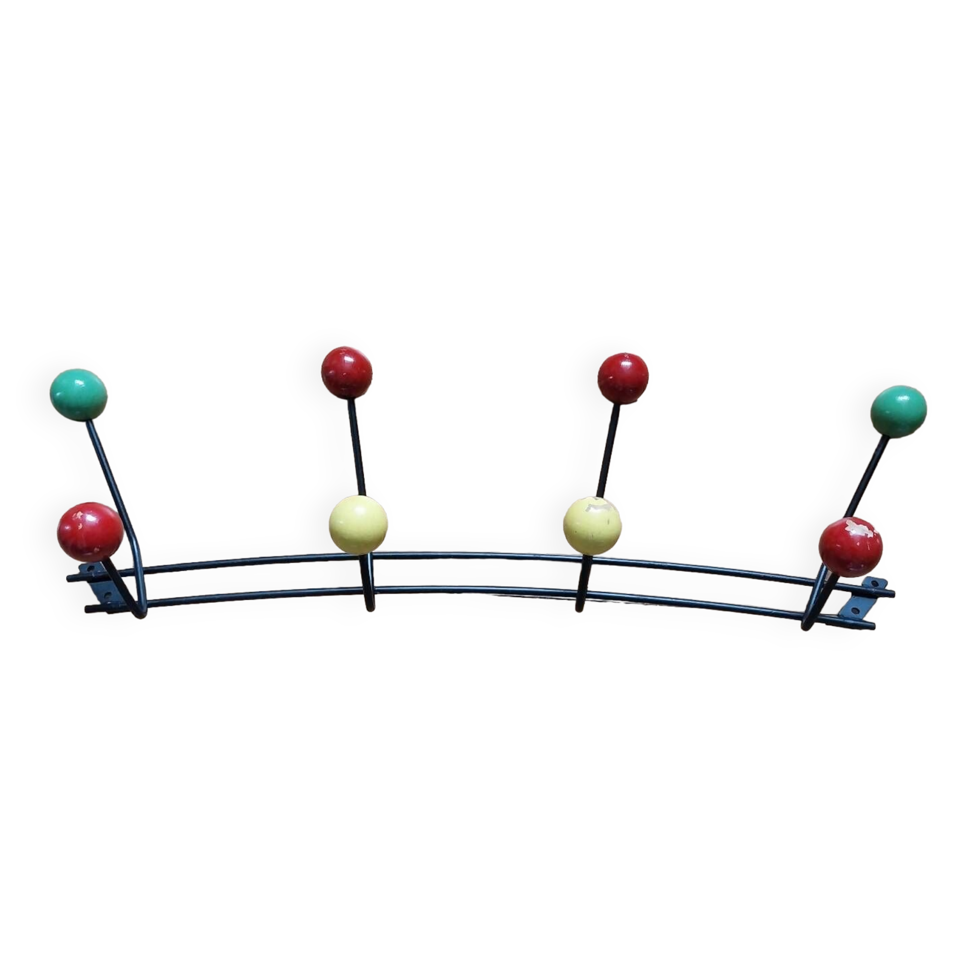 Wall coat rack with 8 hooks
