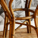 Pair of bamboo bistro tables