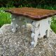 Bench rests feet patina vintage shabby chic gustavien