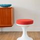 Tabouret tulipe en Plastique et Laine, Rouille, Design Space Age, 1970