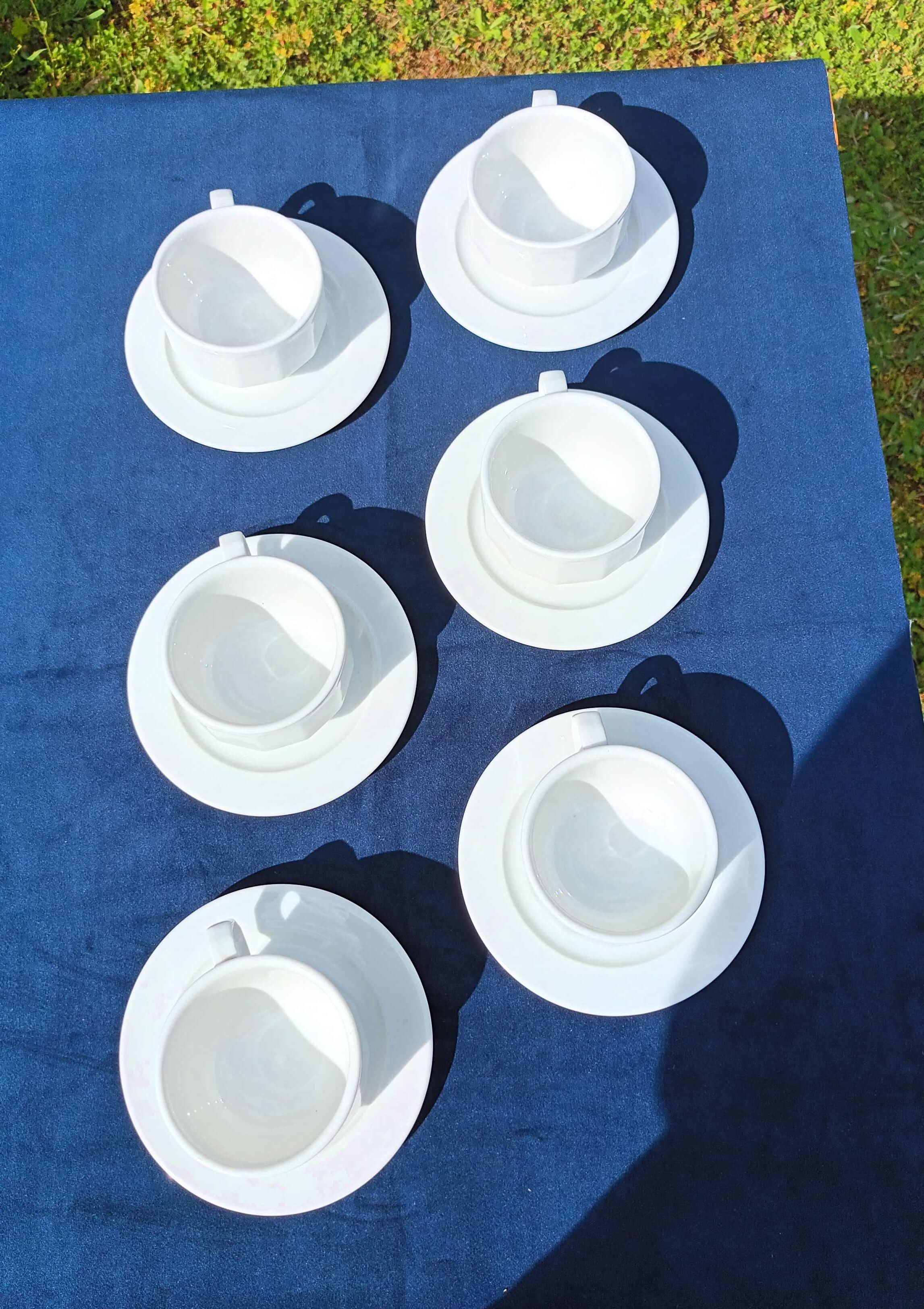 Lot de 6 tasses chocolat bistrot anciennes porcelaine Pillivuyt blanches  20 cl