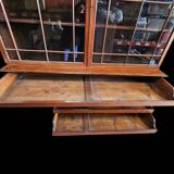 English library in mahogany with drawers