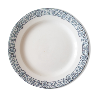 Suite of 5 plates old blue décor "Bristol"