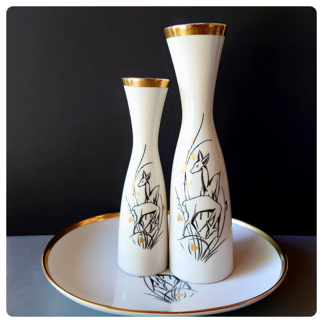 Service vintage Porzellanmalerei Leni Parbus Oberkotzau