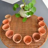 10 old terracotta seedling pots