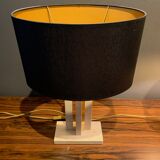Pair of brass travertine lamp camille breesch