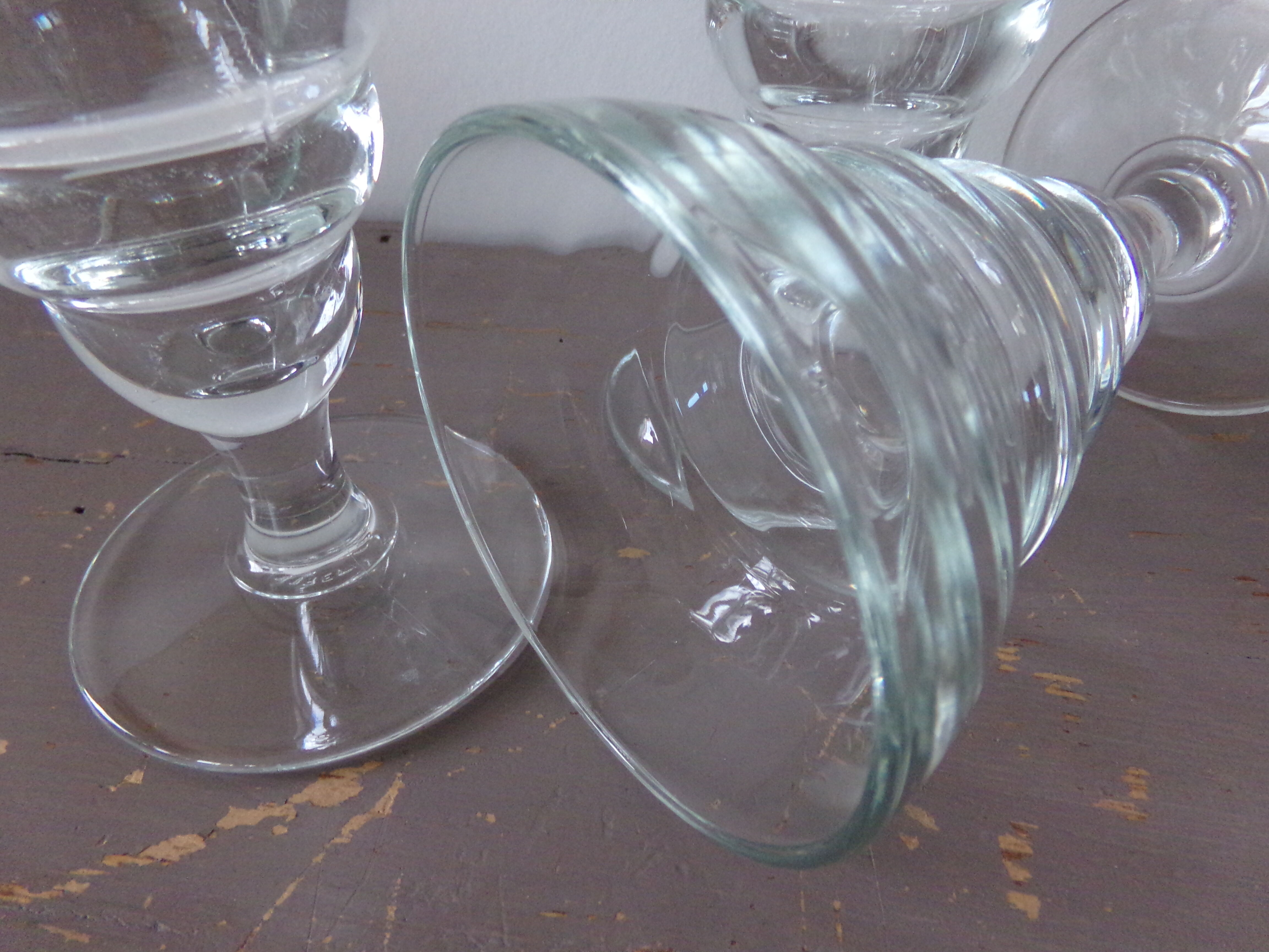 Old glasses from the clairet France glassworks