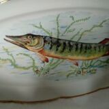 Fish dish in vierzon sturgeon porcelain