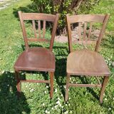 2 vintage wooden bistro chairs