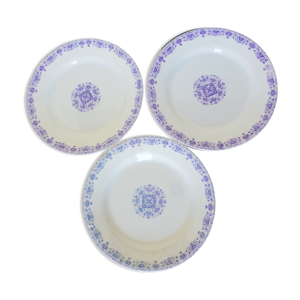 3 assiettes plates de Gien modèle