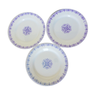 3 assiettes plates de Gien modèle Montmorency 210730