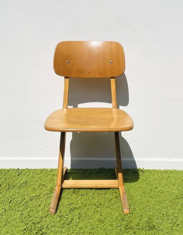 Pupitre & chaise d'école Casala. Vintage 60s