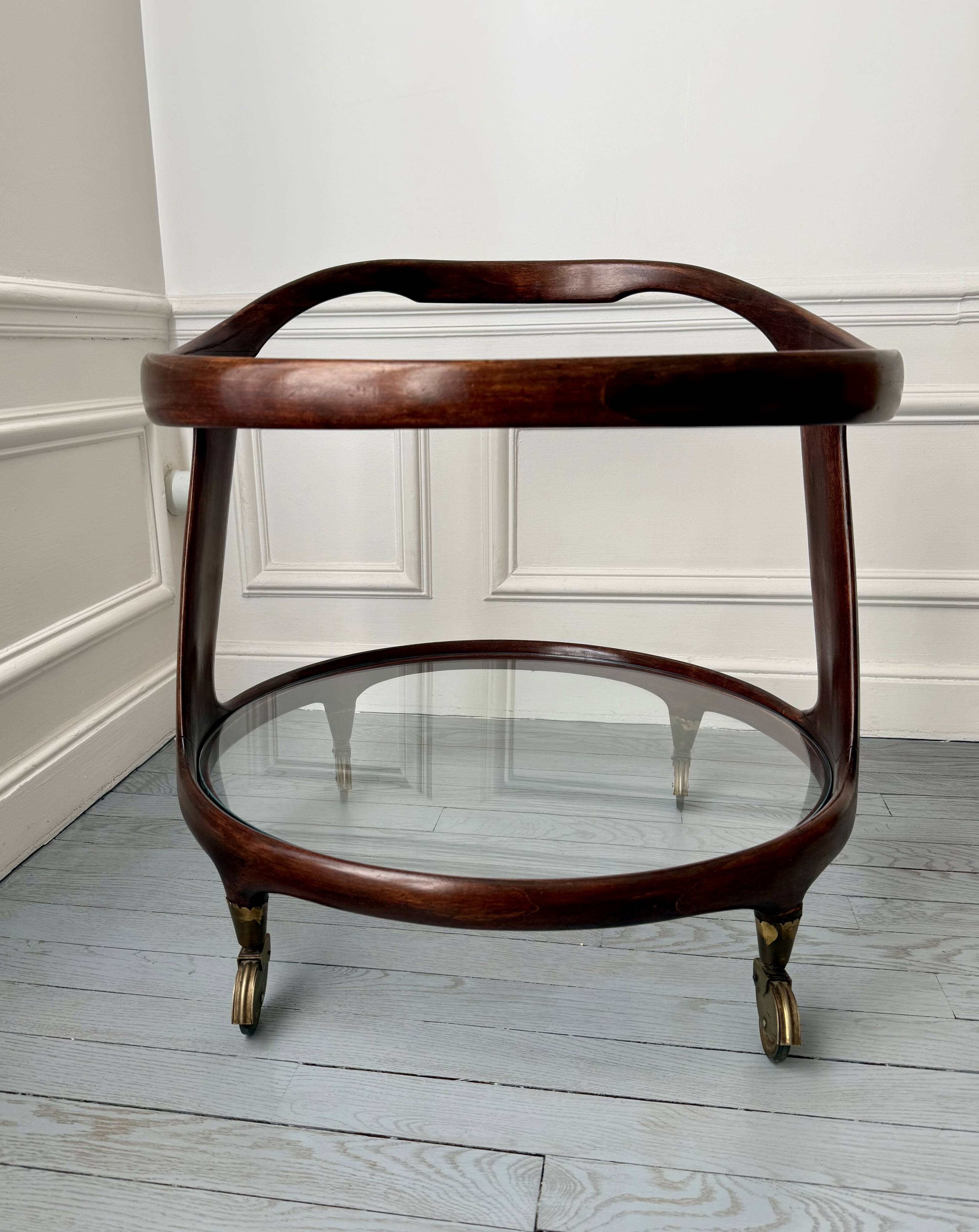 Cesare Lacca rolling coffee table service trolley