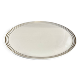 Lanternier & Co Limoges -  Plat Rond Art-Deco Liserés Or Diamètre 33 cm