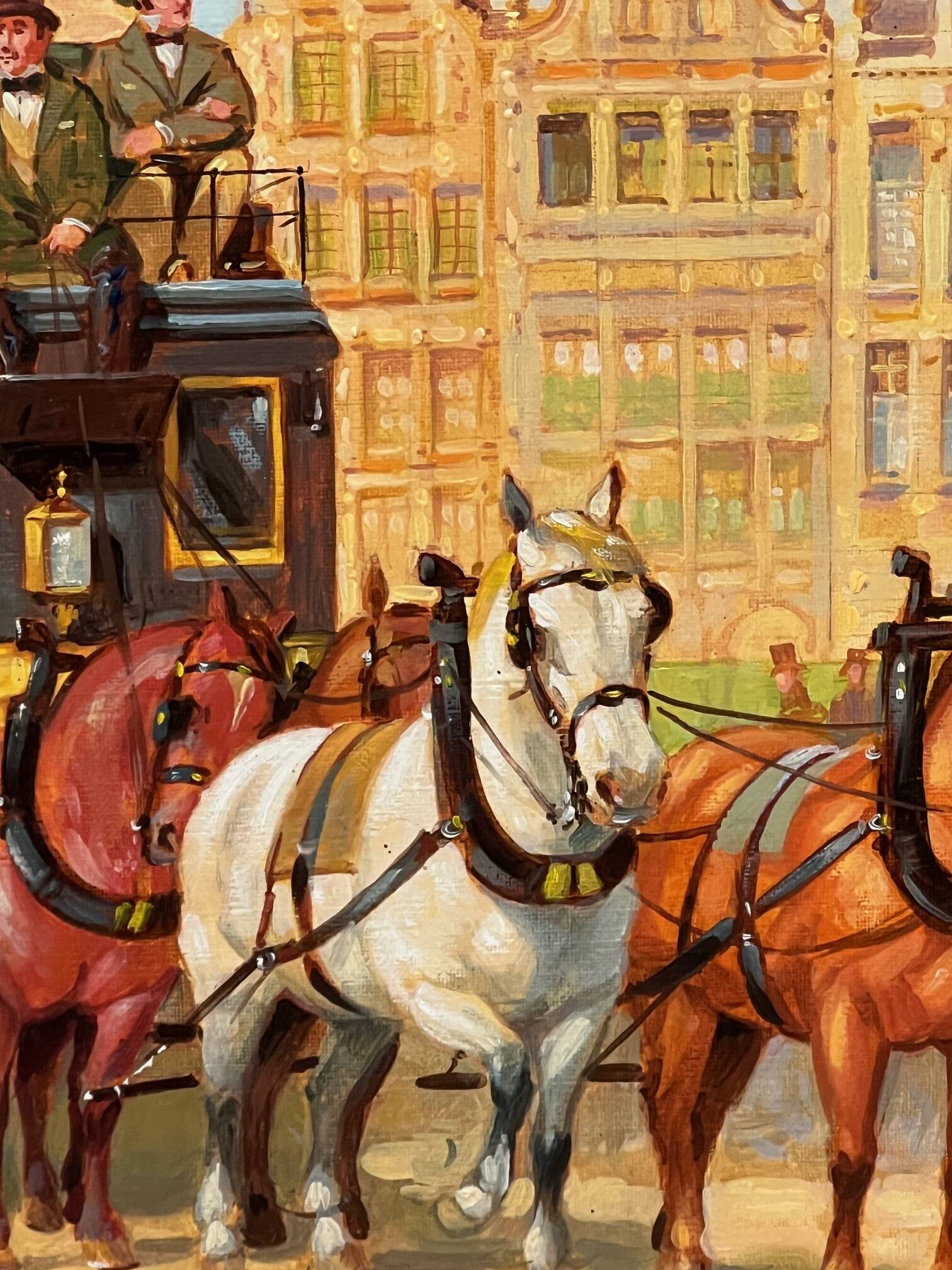 Peinture  "Promenade en ville".