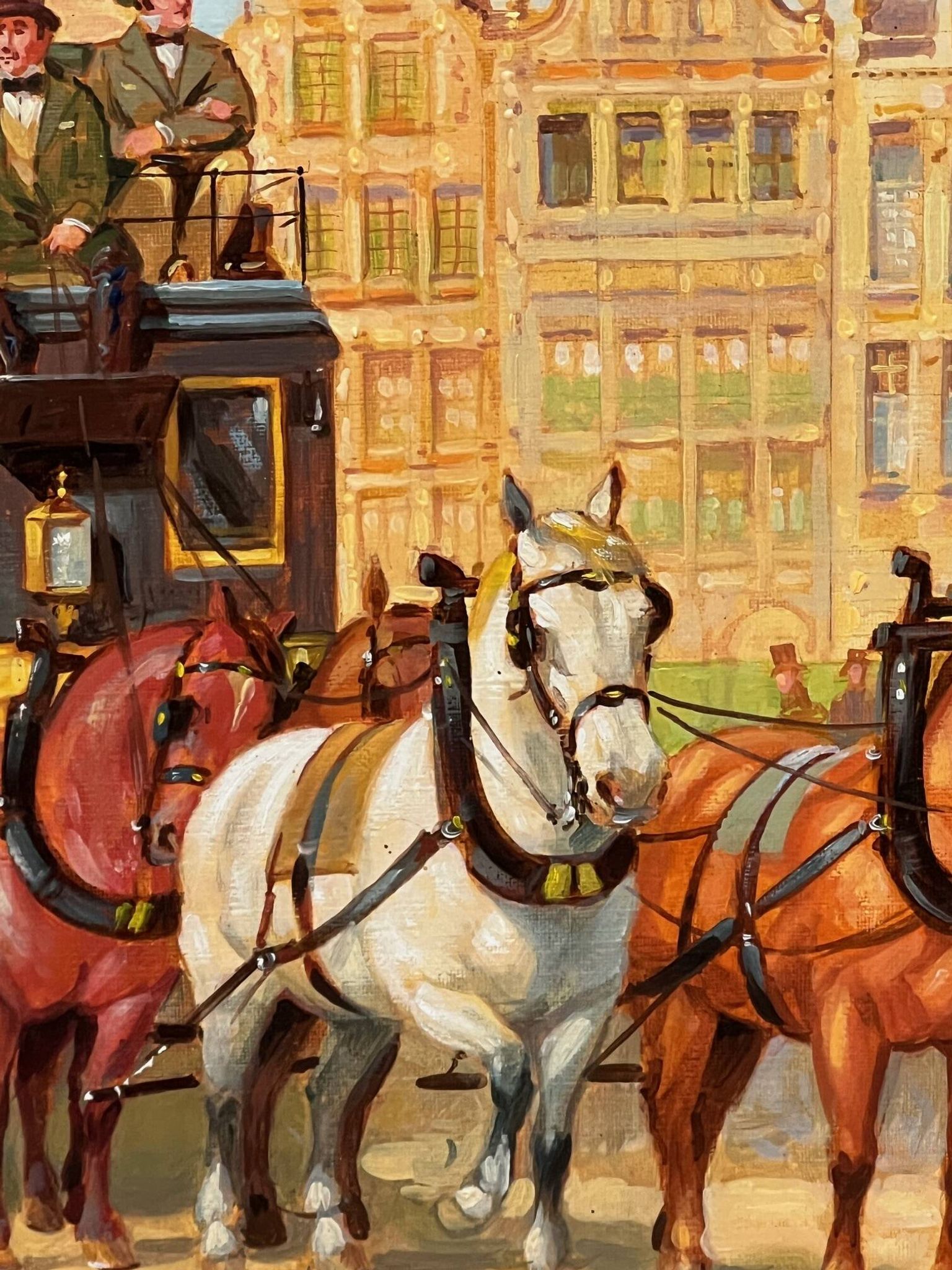 Peinture  "Promenade en ville".