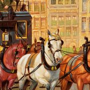 Peinture  "Promenade en ville".