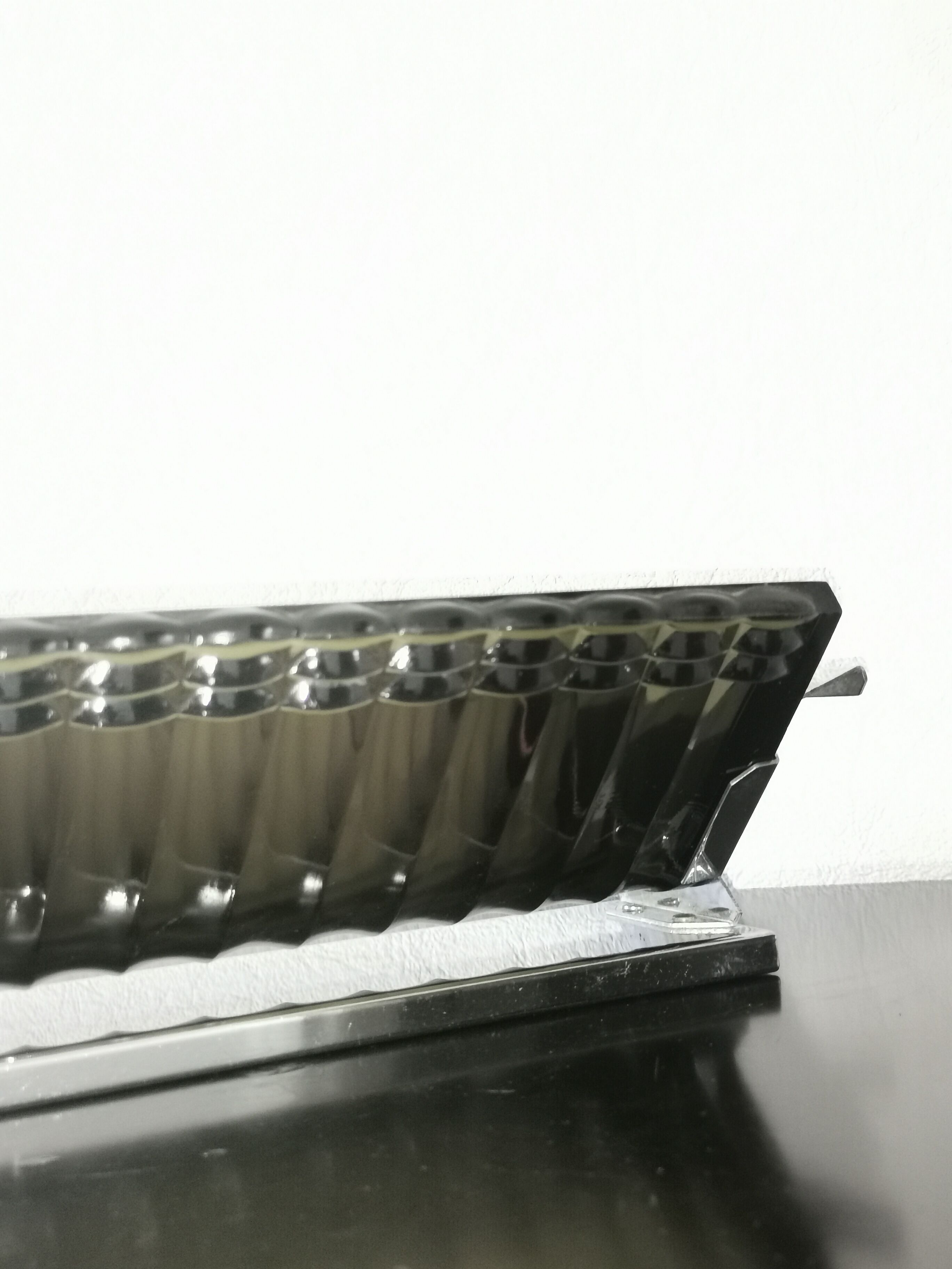 Large pocket in smoked glass and chrome steel, 1930