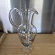 Large carafe / Jug in Paris crystal with stained glass decoration signed H 30 cm