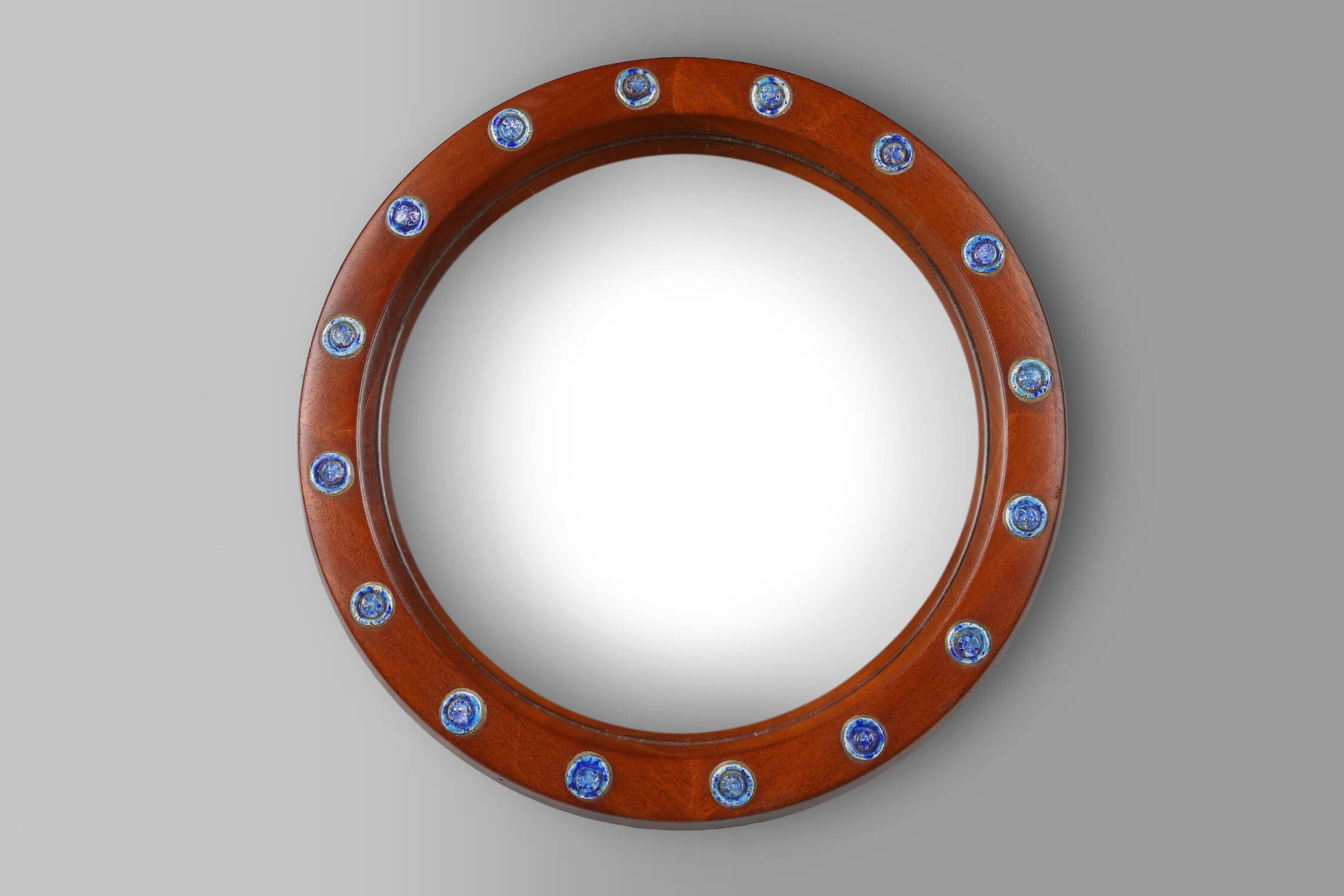 French carved wooden mirror with elegant lined frame, 1950s