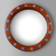 French carved wooden mirror with elegant lined frame, 1950s
