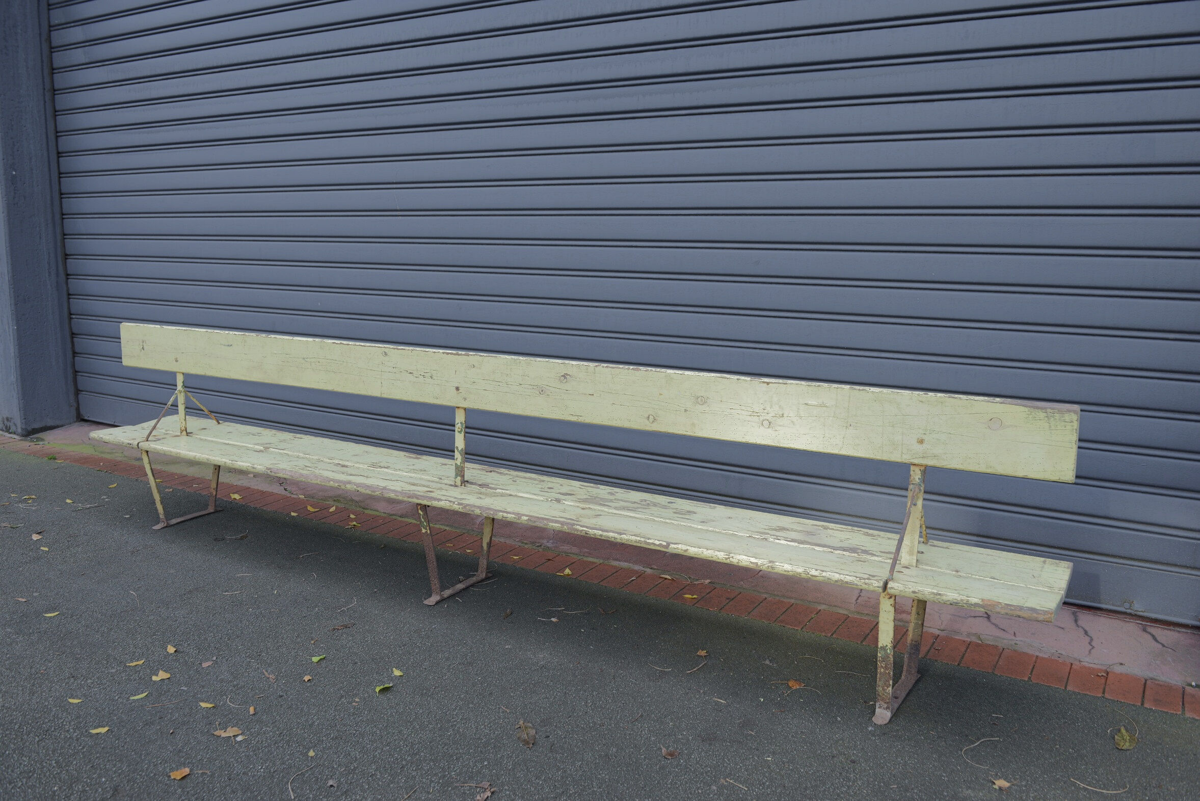 Double bench metal and wood seats 1930