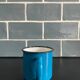 Small blue cup Swallow brand enameled sheet metal