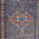 Senneh handmade ancient Persian Oriental carpet 102x139 cm
