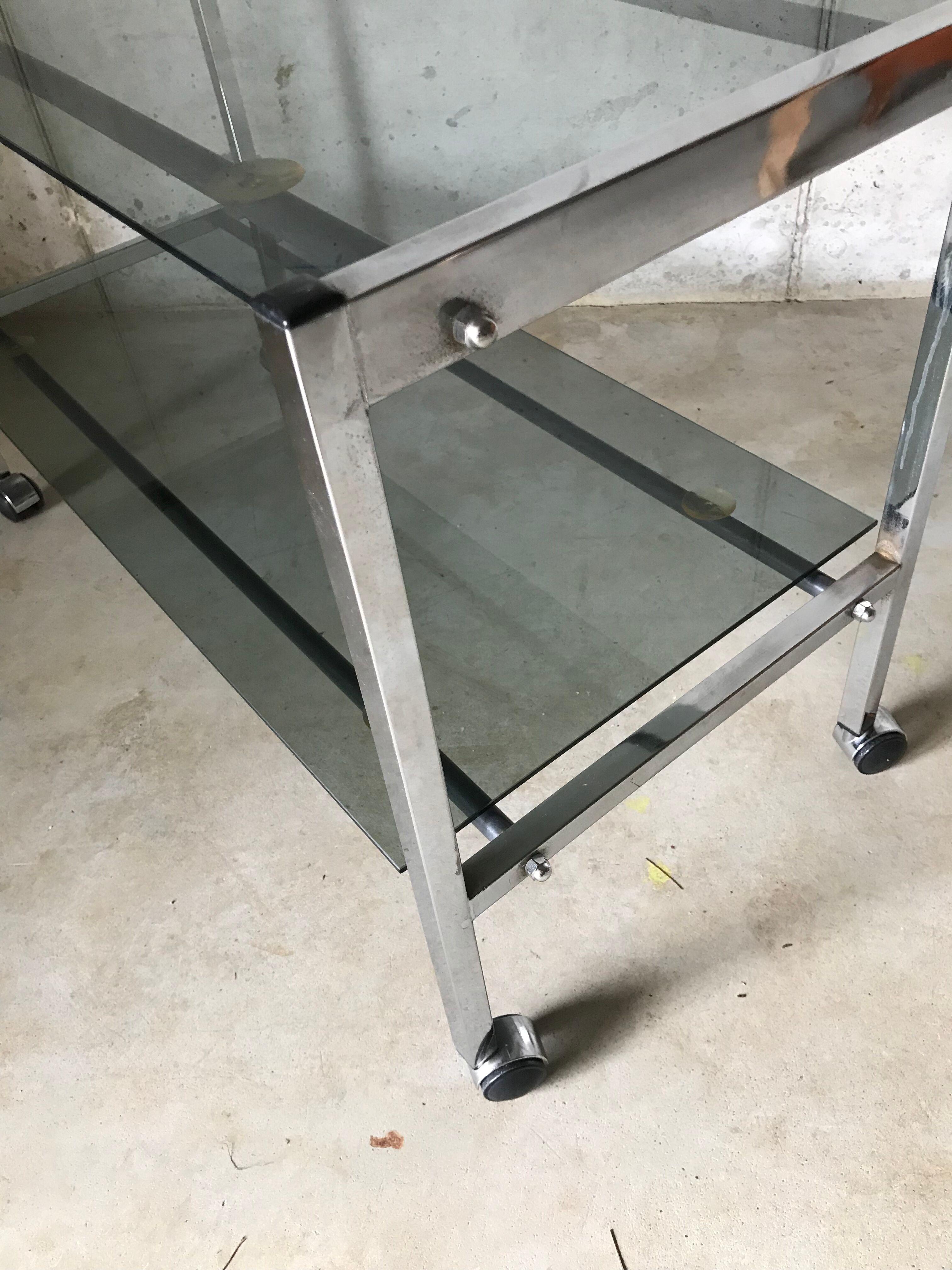 Vintage glass and metal service