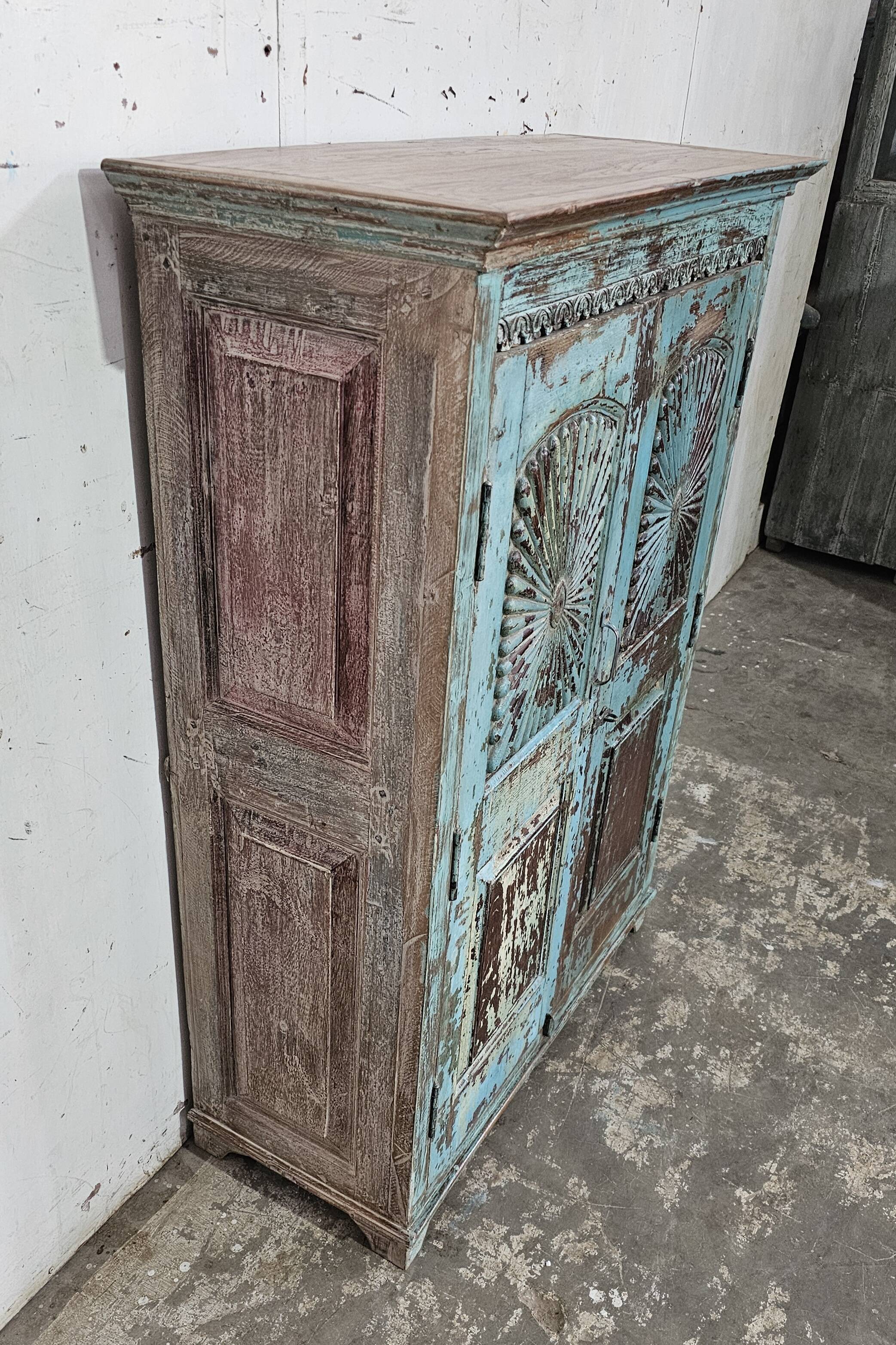 Antique Shekhawati cabinet in Burmese teak