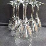 6 wine glasses - Art Deco - 1/2 blown and cut crystal