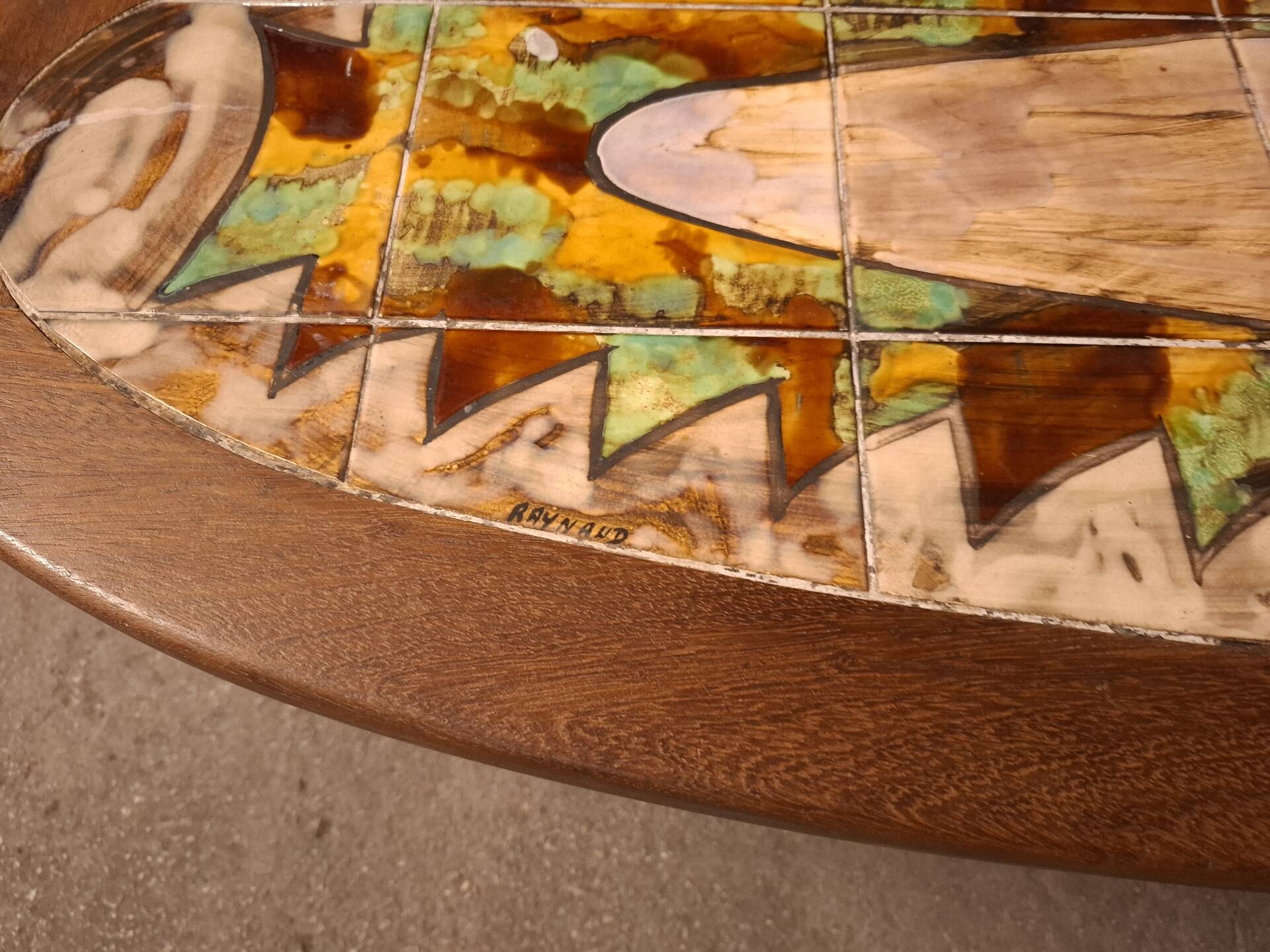 Ceramic coffee table, Vallauris, Gustave Reynaud