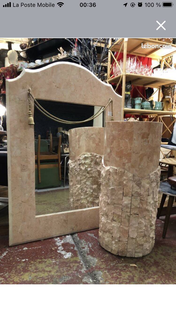 Maitland Smith 80's pink marble column