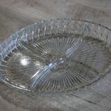 Glass aperitif dish with compartments