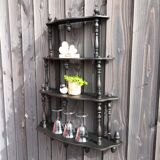 Wooden shelf, 4 trays