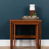 Retro teak 1960s set of 3 nesting coffee tables