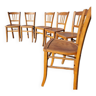 Set of 6 wooden bistro chairs