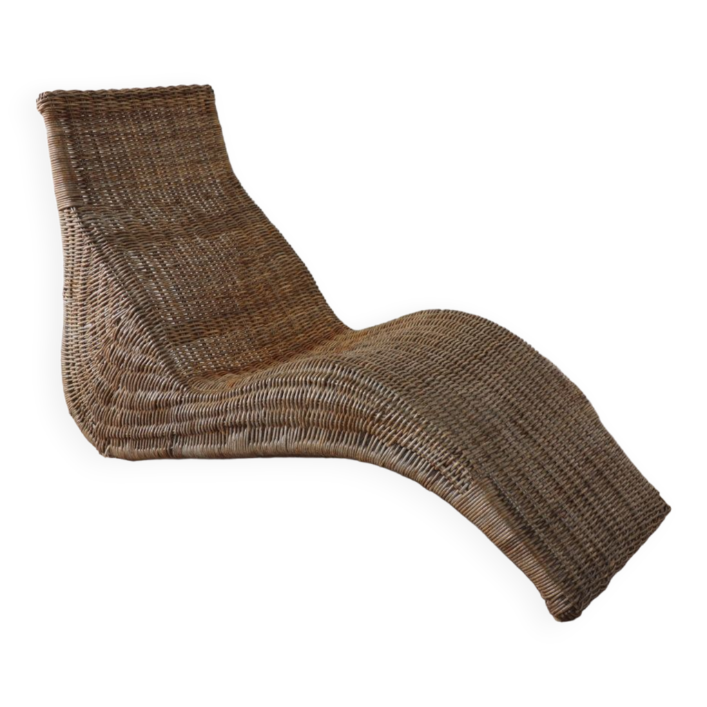 Chaise longue vintage "Karlskrona" en rotin par Carl Öjerstam, 1990