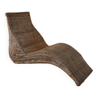 Vintage chaise longue "Karlskrona" in rattan by Carl Öjerstam, 1990