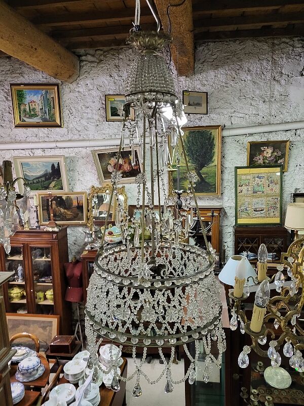 6-Light Funnel Pearl Tassel Chandelier
