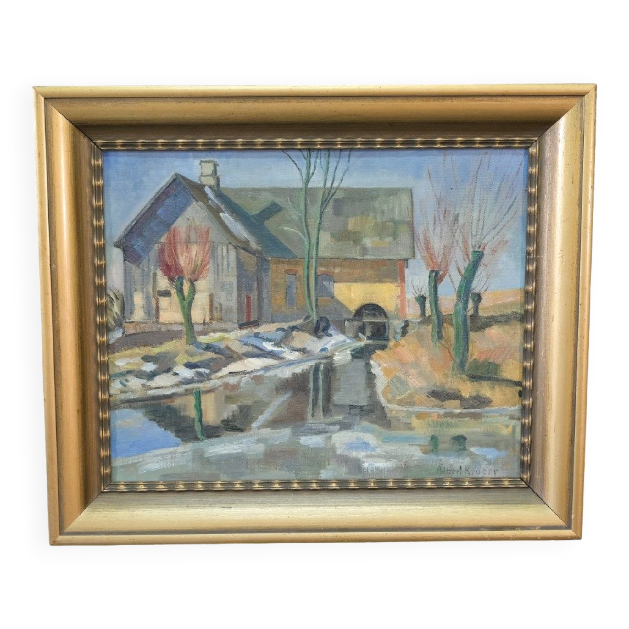 Albert Krüger, Scandinavian Modern Painting, 1928, Oil on Canvas, Framed