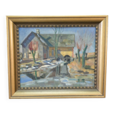 Albert Krüger, Scandinavian Modern Painting, 1928, Oil on Canvas, Framed
