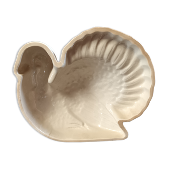Guinea fowl terrine mold white earthenware