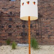 Lampadaire en pin scandinave du milieu du siècle par Temde, années 1960