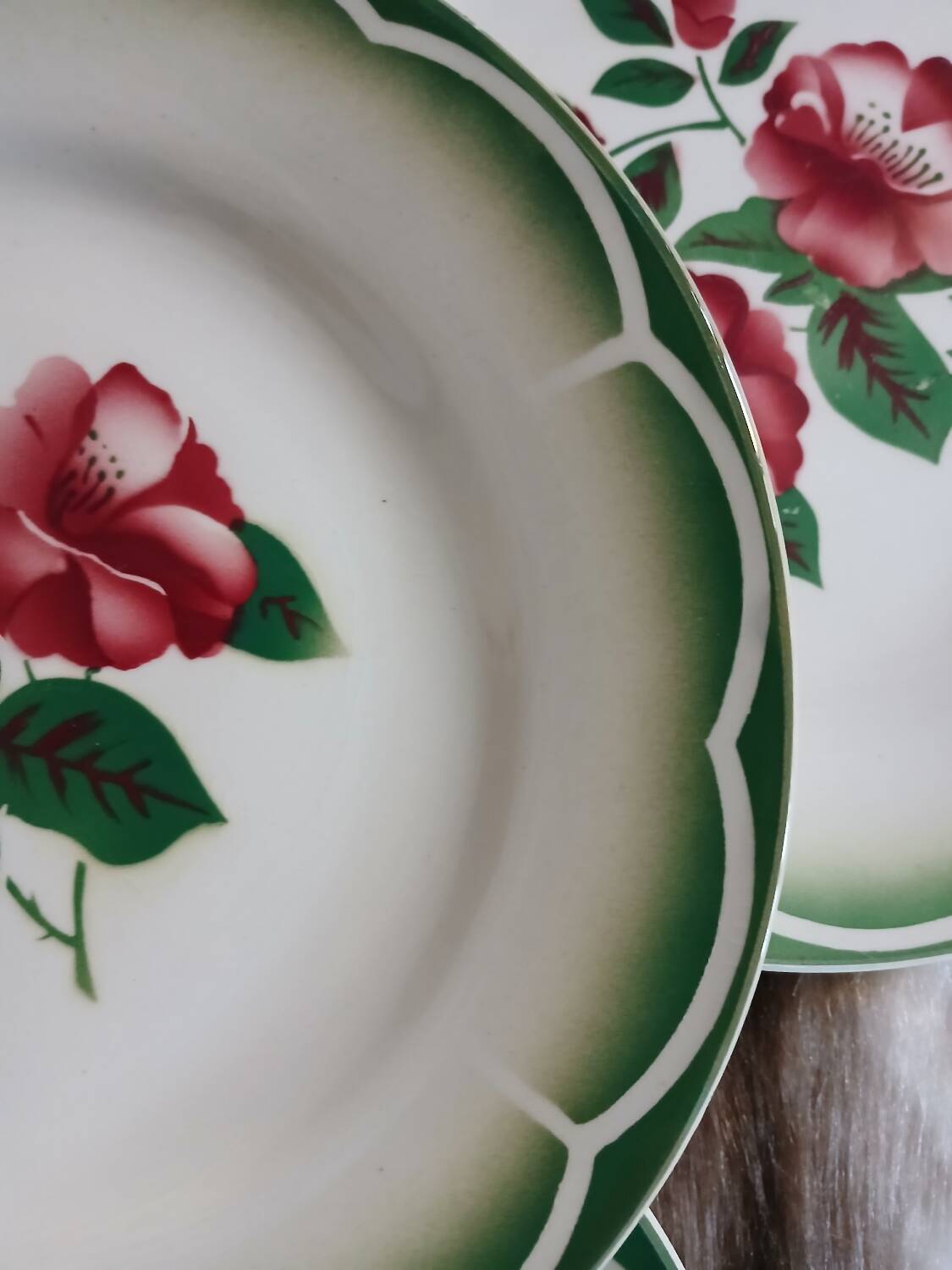 6 antique dessert plates from Digoin and Sarreguemines